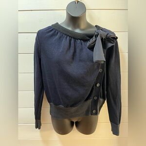 COS Navy Blue Knit Top with Bow Size L